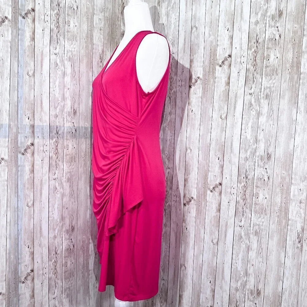 Women's New York & Company Dress | Sleeveless | Midi | Size Medium | Wrap | Pink - Picture 2 of 16